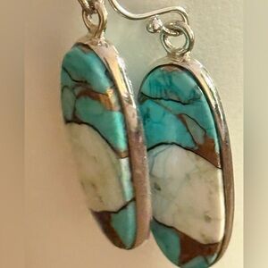 Sterling Silver drop earrings Kingman Copper Turquoise